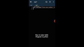 Easy table program in python  #shorts #python #codexinfo