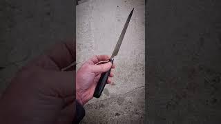 Кованый кухонный нож ручной работы. N690 и морёный дуб. #kitchenknife #кухонныеножи #кованыйнож