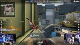 C9 Shroud 1v3 clutch (Cloud9 vs NIP Map 1 Train - Quarterfinal - ESL One Cologne)