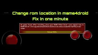 Change rom location | mame4droid |#mame4droid #arcade #mobilegames