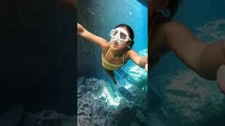 Deep Underwater Girl Swimming | Bikini Girls Swimming In Underwater 141 | Underwater Official 10M