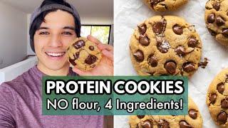 Protein Cookies | 4 Ingredients, NO flour, No grains, No sugar!