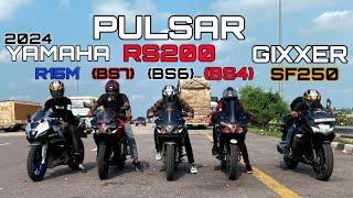 RS200 BS4 VS BS6 VS BS7 VS R15M BS7 VS GIXXER SF 250||DRAG RACE ||PENTA BATTLE ||