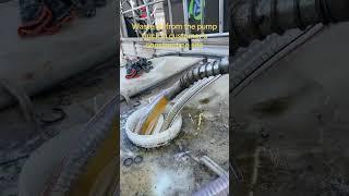 Waste oil filtration of the pump truck in customer’s construction site #oil filtration machine