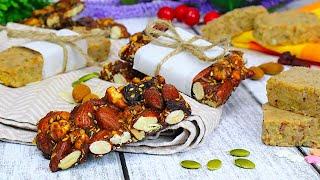 I don't buy candy anymore. 2 new recipes for energy bars made from nuts and dried fruits