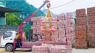 Transporting construction bricks to workers, building houses with bricks. Tran Dieu Linh- Daily Life