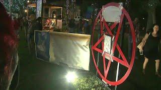 Satanic symbol placed near nativity scene causes controversy in Boca Raton