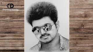 How to draw a " Thalapathy Vijay "- step by step drawing Tutorial//bigginers//indian actor//