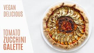 Cherry Tomato and Zucchini Galette | Vegan Savoury Galette from Scratch | The Kitchen Cosmos