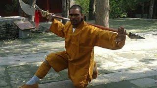 Shifu Prabhakar Reddy in China Shaolin Temple Weapons Practice India Wushu Grand Master