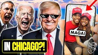Young Black Patriots Wear MAGA Hats In Downtown Chicago | What Happens Next is INSANE 