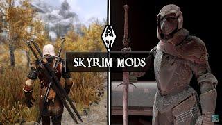 WITCHER COMBAT In Skyrim & Insanely DETAILED ARMORS (Skyrim Mods)