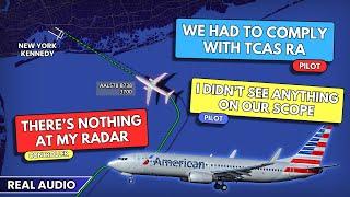 TCAS RA for UNKNOWN reason on final Approach at Kennedy Airport. Real ATC