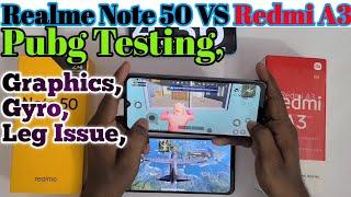 Realme Note 50 Vs Redmi A3 Pubg Game Testing,  Graphics, Gyro, and Battery Drain,  #realmenote50