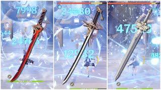 Ayaka Best F2P weapons comparison 3 Stars and 4 Stars