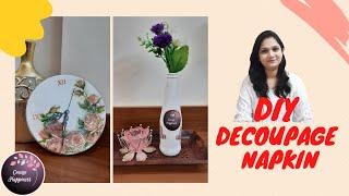 DIY Decoupage napkin/paper || Decoupage Basics || How to make Decoupage napkins at Home??