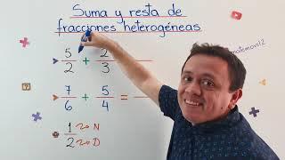 Suma y resta de fracciones con diferente denominador (heterogéneas) | Truco