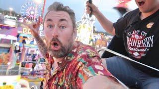 Florida Strawberry Festival Opening Day 2024- Scary Carnival Rides & Trying To Eat Healthy Fair Food