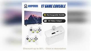 Ampown Y7 Video Game Console Linux System 256G Built 12000 Games Rechargeable Wireless Handle L