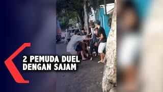 Viral! Video 2 Orang Pemuda Duel Dengan Senjata Tajam
