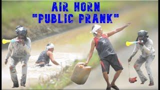 AIR HORN "PUBLIC PRANK" | napa talon sila sa ilog 