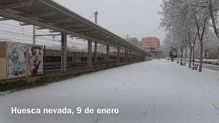 Nevada en la ciudad de Huesca