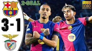 Barcelona vs Benfica 3-1 Highlights & All Goals 2025  Lamine Yamal, Raphinha Goal