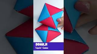 DIY Squid Game Ddakji toy origami #diy #shorts #squidgame #craft #howto