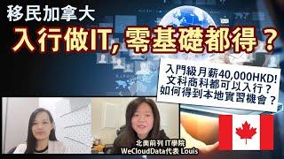 加拿大IT行業 零背景可以如何入行？│數據分析急需人才 邊工作邊進修 轉行加入IT業 入門級人工竟有4萬港元│北美第一數據學校WeCloudData課程+實習+求職一條龍