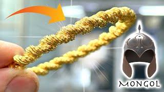 How do they make the Mongolian warrior bracelet with 20 meters of gold wire?