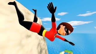 Elastigirl Ragdoll Jumps & Falls (GMOD) Episode 477