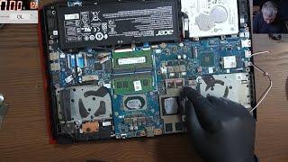 Steps to diagnose a gaming motherboard with multiple faults. Acer Helios 300, dead, no power