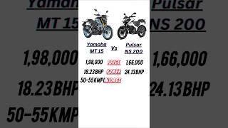 MT15 vs NS200 bike comparison #bike #bikecomparison