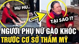 Xôn xao clip người phụ nữ mặt xẹo GÀO KHÓC trước cơ sở thẩm mỹ ở TP Vinh Nghệ An | Tin 3 Phút