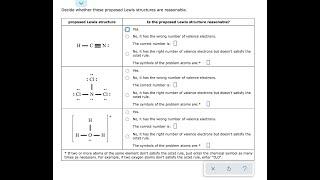 Decide whether these proposed Lewis structures are reasonable | Question Series 1st | HomeworkLIB