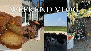 VLOG: weekend back home, saturday farmer's market, visiting our local winery, baking, + more!