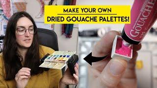 Exactly how I setup my DRIED GOUACHE palettes  step by step & tips