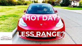 HOW MUCH DOES HOT WEATHER AFFECT ELECTRIC CARS - TESLA MODEL 3 SR+