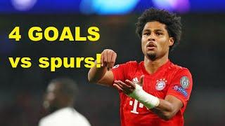 Serge Gnabry's four goals vs. Spurs! PREVIOUSLY BAYERN VS TOTTENHAM