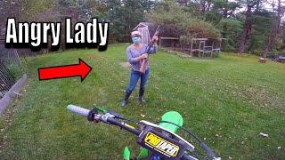 Angry Lady Vs Dirt Bike