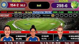 India women vs Australia women 3RD ODI ! IND w vs AUS w 3RD ODI Score & Commentary today Live 2024,