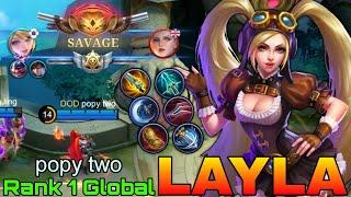 SAVAGE! Layla WipeOut The Enemies - Top 1 Global Layla by popy two - Mobile Legends