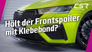 Frontspoiler nur mit Klebeband montiert - Test bestandenㅣSkoda Octavia 4 RSㅣCSR Automotive