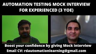 Automation Testing Mock Interview for Experienced | Automation Testing Interview Questions & Answers