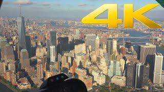 4K | New York City Manhattan helicopter tour front seat