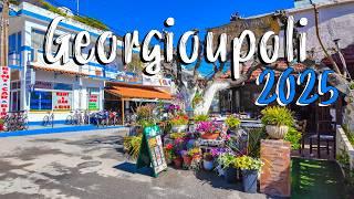 Georgioupolis Crete, walking tour 4K, DRONE, vlog, Greece travel guide 2025