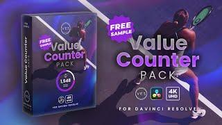 Free Value Counter Title for Davinci Resolve