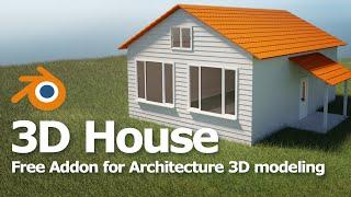 How to make a simple house in Blender using Archimesh, free addon for architecture 3d model
