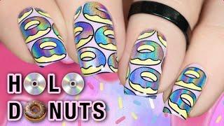  HOLOGRAPHIC Nail Stamping Design  Holo Donuts UberChic Beauty