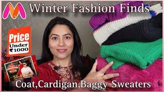 Myntra Pinterest Style Sweaters,Cardigan,Jacket & Coat Haul Under ₹1000 | Myntra Winter Wear Finds